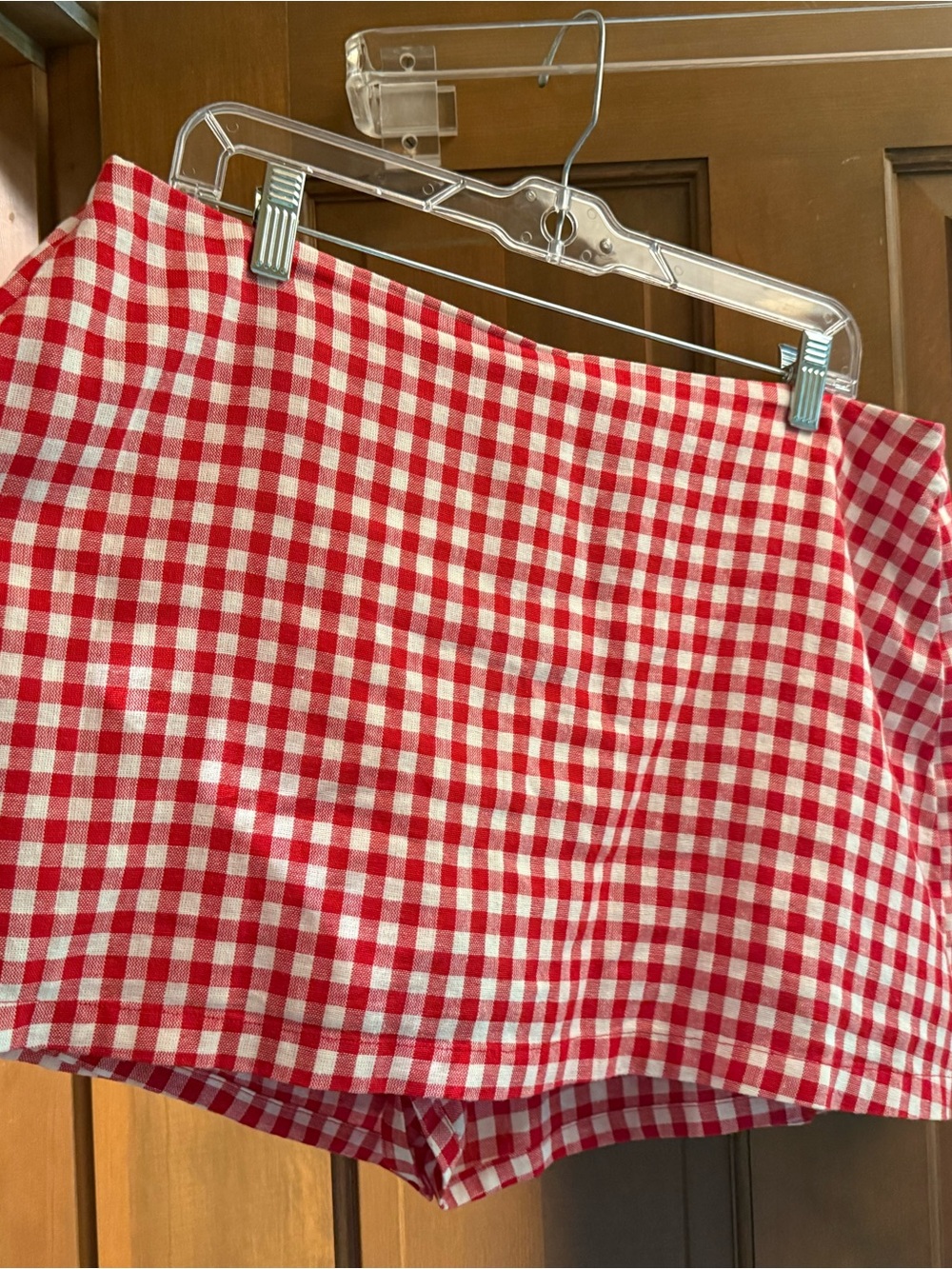 Old Navy Red and White Gingham Mini Skirt